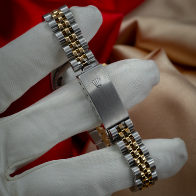 Rolex Oyster Perpetual Lady 67193, two-tone Jubilee bracelet and brushed steel clasp with coronet.