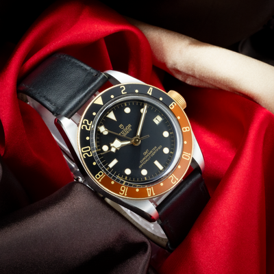 Tudor Black Bay Gmt S&g M79833MN-0003, gold and black bezel and dial.