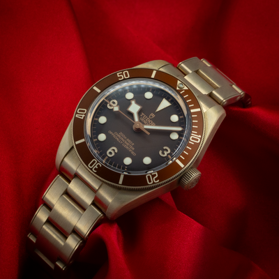 Tudor Black Bay Automatic Brown Men's Watch 79012m Dial, reference 79012m-0001, full face view.