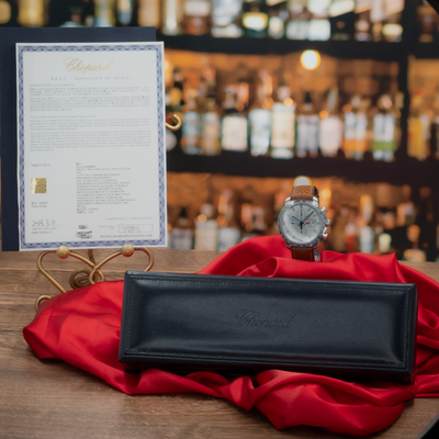 Chopard Mille Miglia Gts Race Edition 2022 168571-3010 certificate of origin with warranty details and watch box.