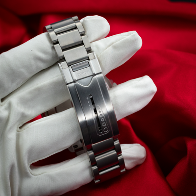 Tudor Pelagos 25500TN clasp with visible diving extension mechanism.