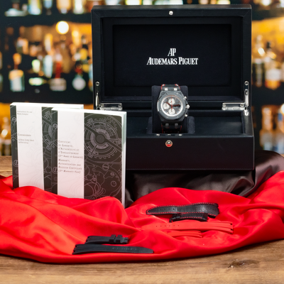 Audemars Piguet Jarno Trulli 26202AU.OO.D002CA.01 with original box, papers, and extra straps.