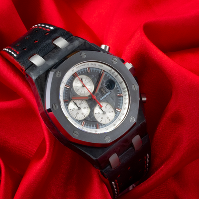 Audemars Piguet Jarno Trulli 26202AU.OO.D002CA.01 dial showing chronograph subdials and date.